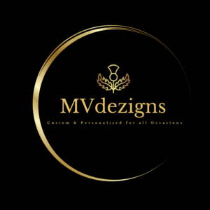 MVdezigns Black and Gold Logo